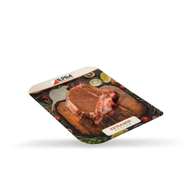 Meat conditionnement skin on cardboard France